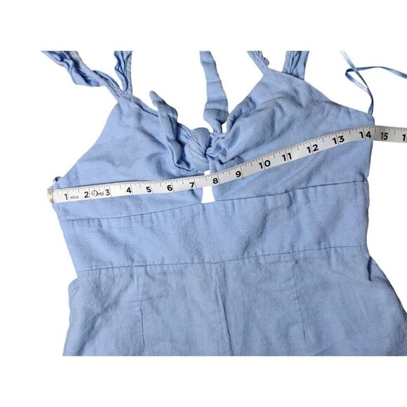 ZARA Women's Linen Blend Jumpsuit with Ruffle Trim - Size S - Picture 9 of 11